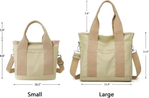 Small Tote Bag with Zipper Tote Bag for Women Canvas Crossbody Bag Shoulder Bag Satchel Hobo Bag Messenger Bag 2025