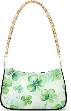 Smudged Four Leaf Clover Crossbody Bags for Women Tote Bag Women's Shoulder Handbags Clutch Purses for Women