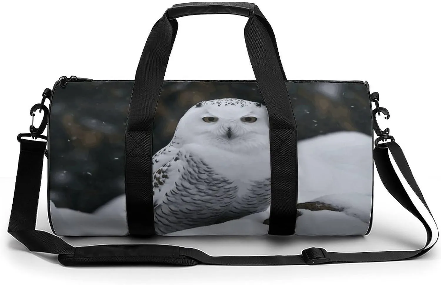 Snow Owl Gym Bag Small Travel Duffle Bag with Compartment Carry On Weekender Bag for Women Men