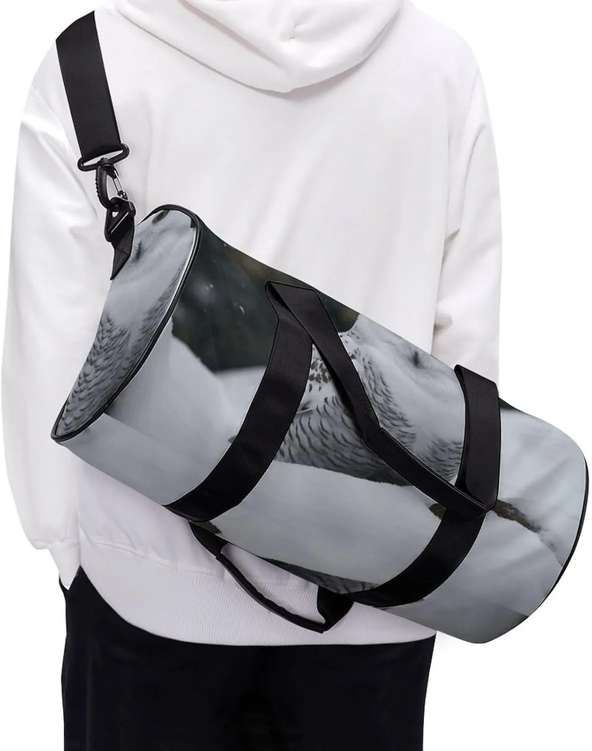 Snow Owl Gym Bag Small Travel Duffle Bag with Compartment Carry On Weekender Bag for Women Men