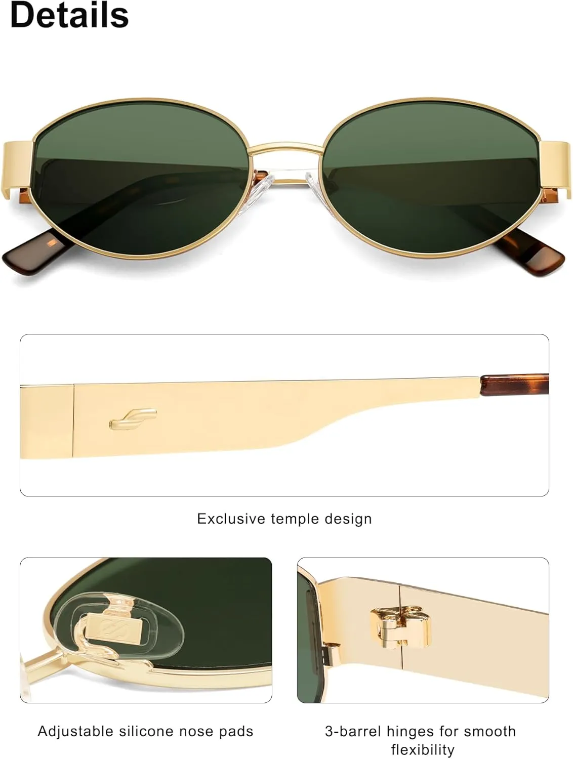 SOJOS Retro Oval Sunglasses for Women Trendy Classic Shades UV400 Protection SJ1217