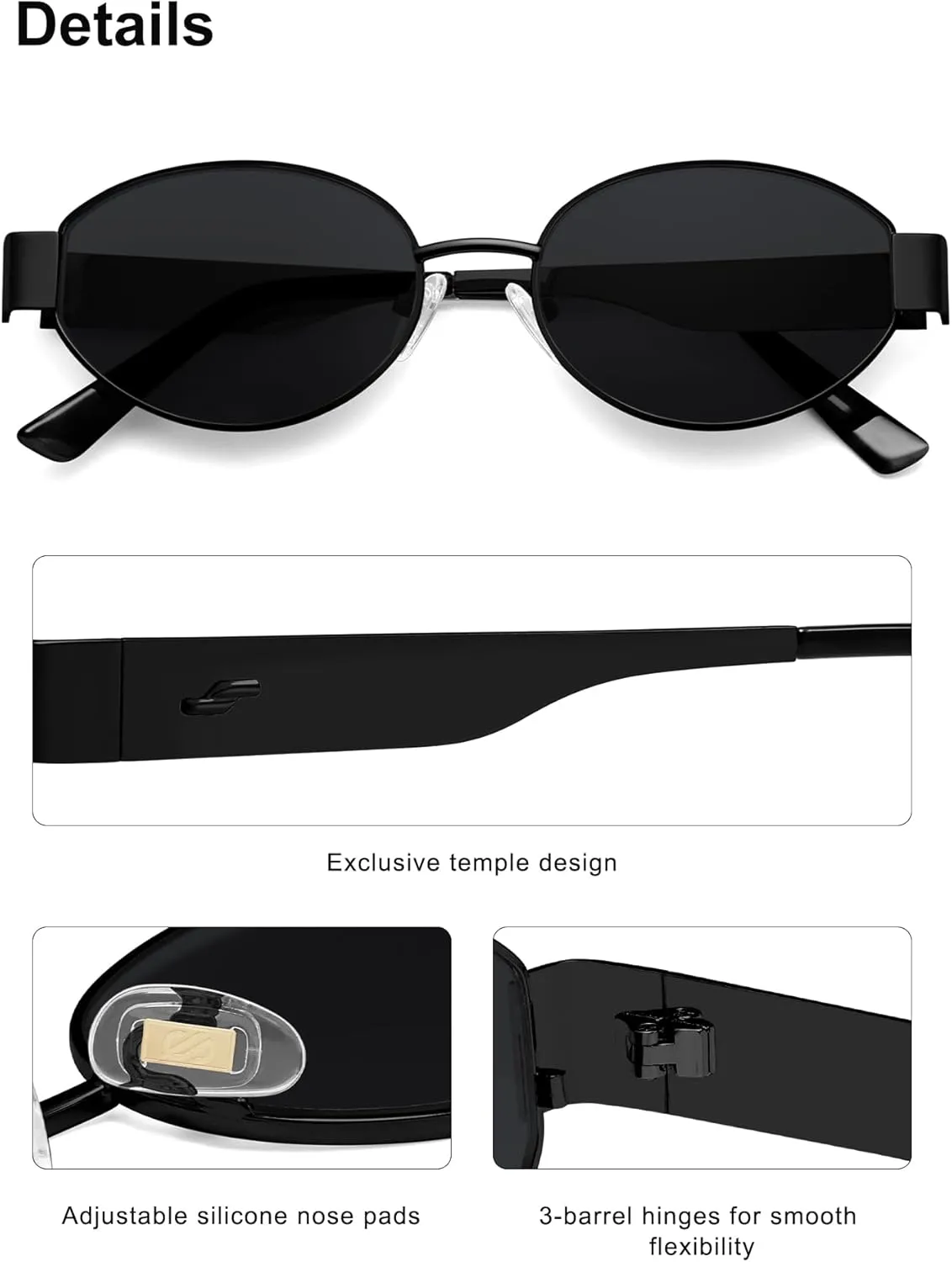 SOJOS Retro Oval Sunglasses for Women Trendy Classic Shades UV400 Protection SJ1217