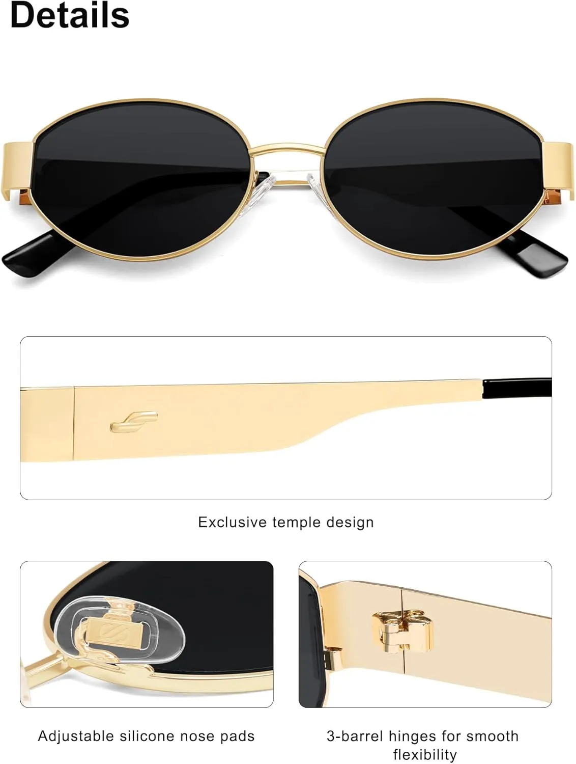 SOJOS Retro Oval Sunglasses for Women Trendy Classic Shades UV400 Protection SJ1217