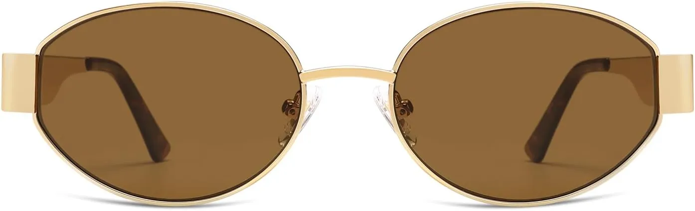 SOJOS Retro Oval Sunglasses for Women Trendy Classic Shades UV400 Protection SJ1217