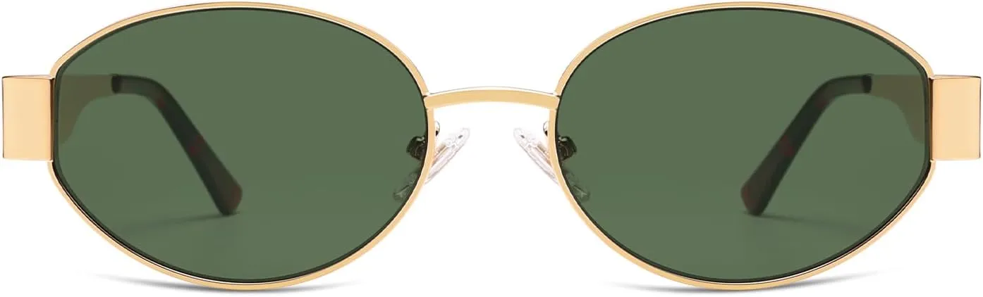 SOJOS Retro Oval Sunglasses for Women Trendy Classic Shades UV400 Protection SJ1217