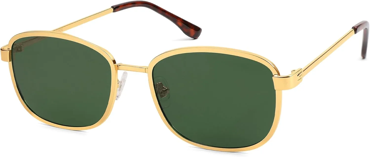 SOJOS Retro Rectangle Polarized Sunglasses Women Men Vintage 90s Style Rectangular Frame Womens Mens Sun Glasses SJ1225