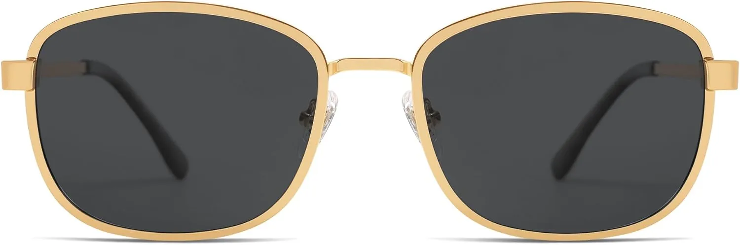 SOJOS Retro Rectangle Polarized Sunglasses Women Men Vintage 90s Style Rectangular Frame Womens Mens Sun Glasses SJ1225