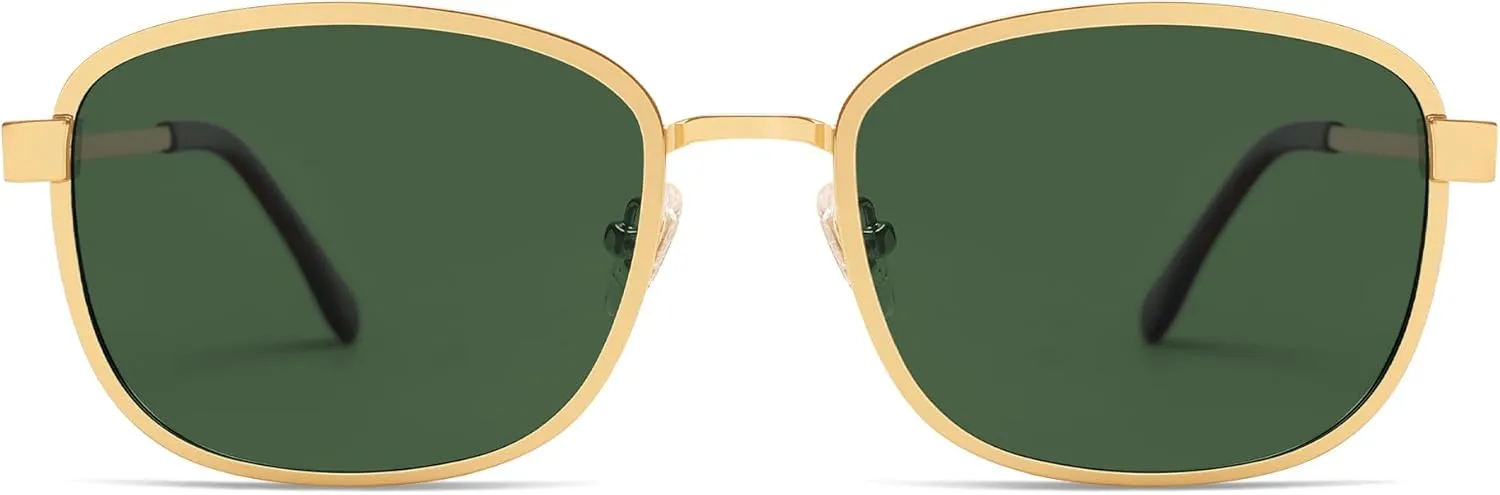SOJOS Retro Rectangle Polarized Sunglasses Women Men Vintage 90s Style Rectangular Frame Womens Mens Sun Glasses SJ1225