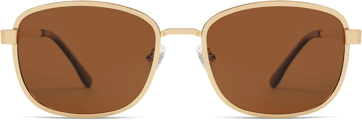 SOJOS Retro Rectangle Polarized Sunglasses Women Men Vintage 90s Style Rectangular Frame Womens Mens Sun Glasses SJ1225
