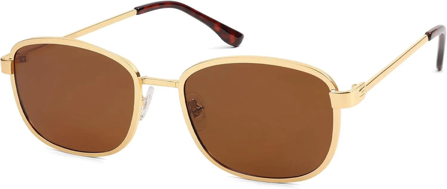 SOJOS Retro Rectangle Polarized Sunglasses Women Men Vintage 90s Style Rectangular Frame Womens Mens Sun Glasses SJ1225