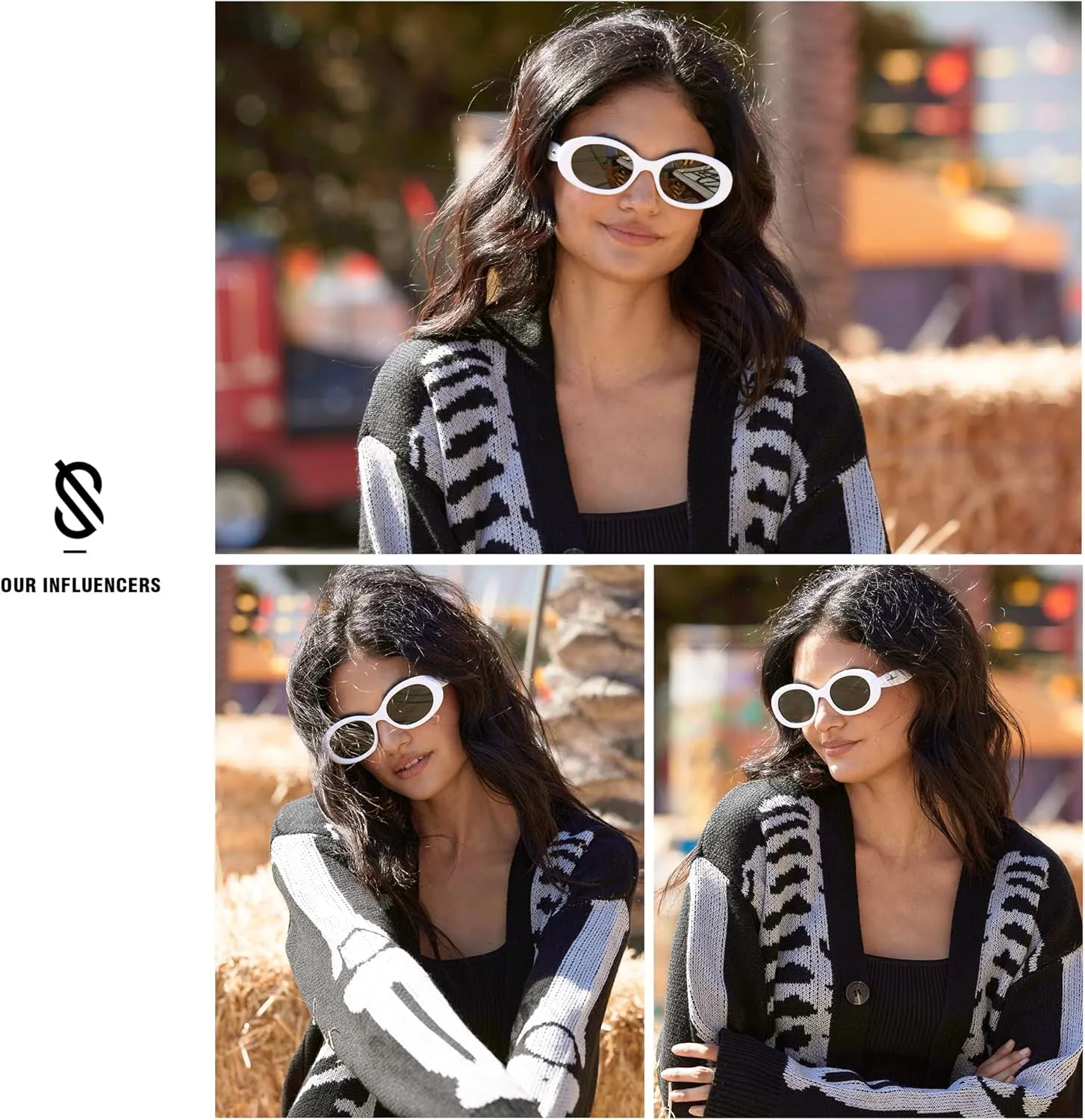 SOJOS Small Retro Oval Polarized Sunglasses for Women Men 90s Vintage Small Face UV400 Protection Tiny Sun Glasses SJ2286