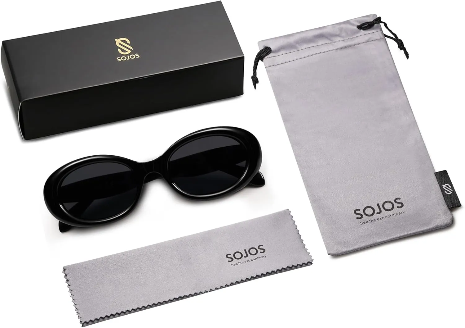 SOJOS Small Retro Oval Polarized Sunglasses for Women Men 90s Vintage Small Face UV400 Protection Tiny Sun Glasses SJ2286