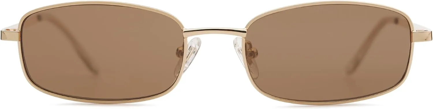 SOJOS Small Y2k Narrow Rectangle Sunglasses Womens Mens Retro 80s 90s Skinny Sunnies SJ1187