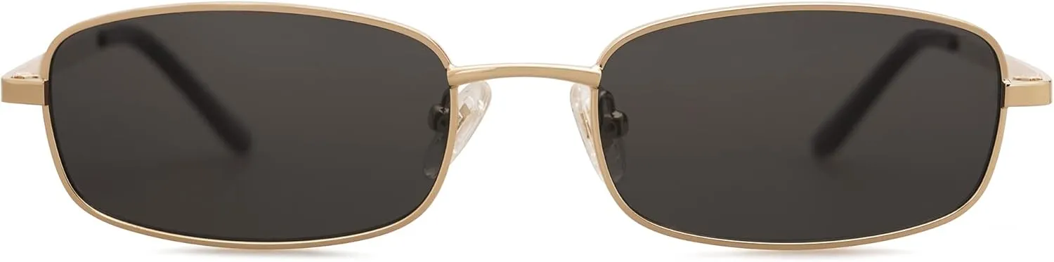 SOJOS Small Y2k Narrow Rectangle Sunglasses Womens Mens Retro 80s 90s Skinny Sunnies SJ1187