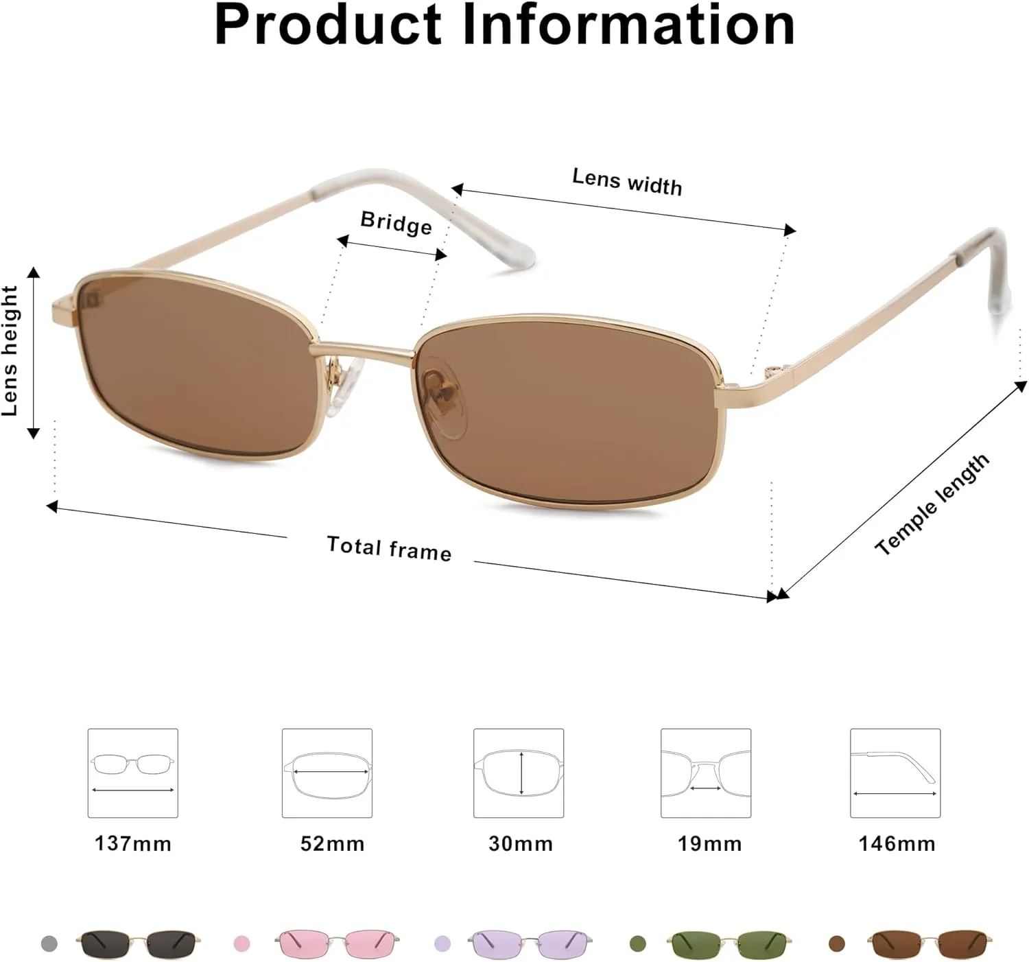 SOJOS Small Y2k Narrow Rectangle Sunglasses Womens Mens Retro 80s 90s Skinny Sunnies SJ1187