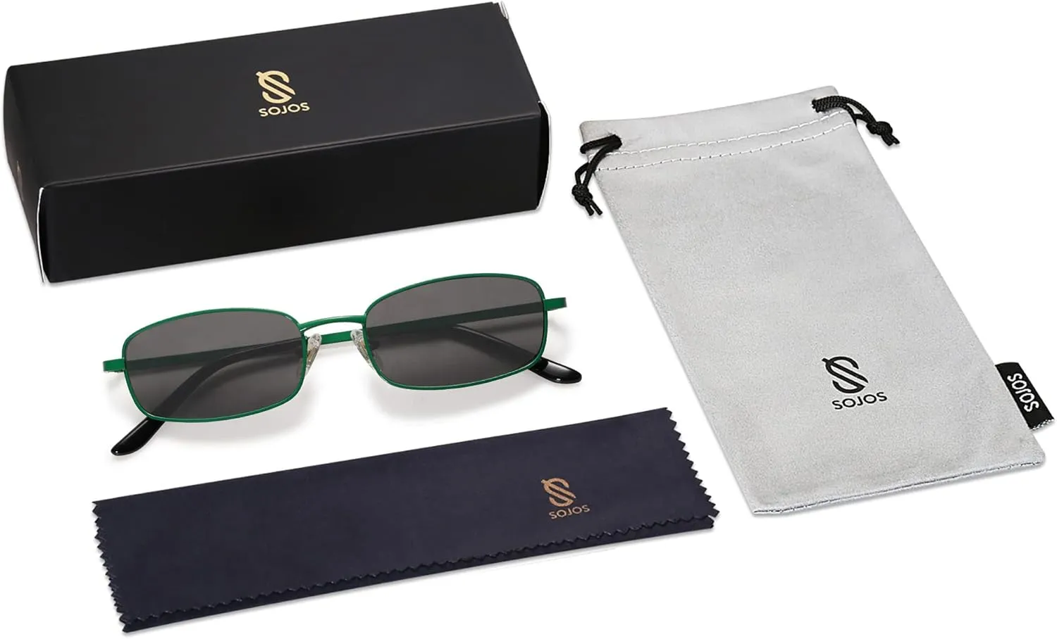 SOJOS Small Y2k Narrow Rectangle Sunglasses Womens Mens Retro 80s 90s Skinny Sunnies SJ1187