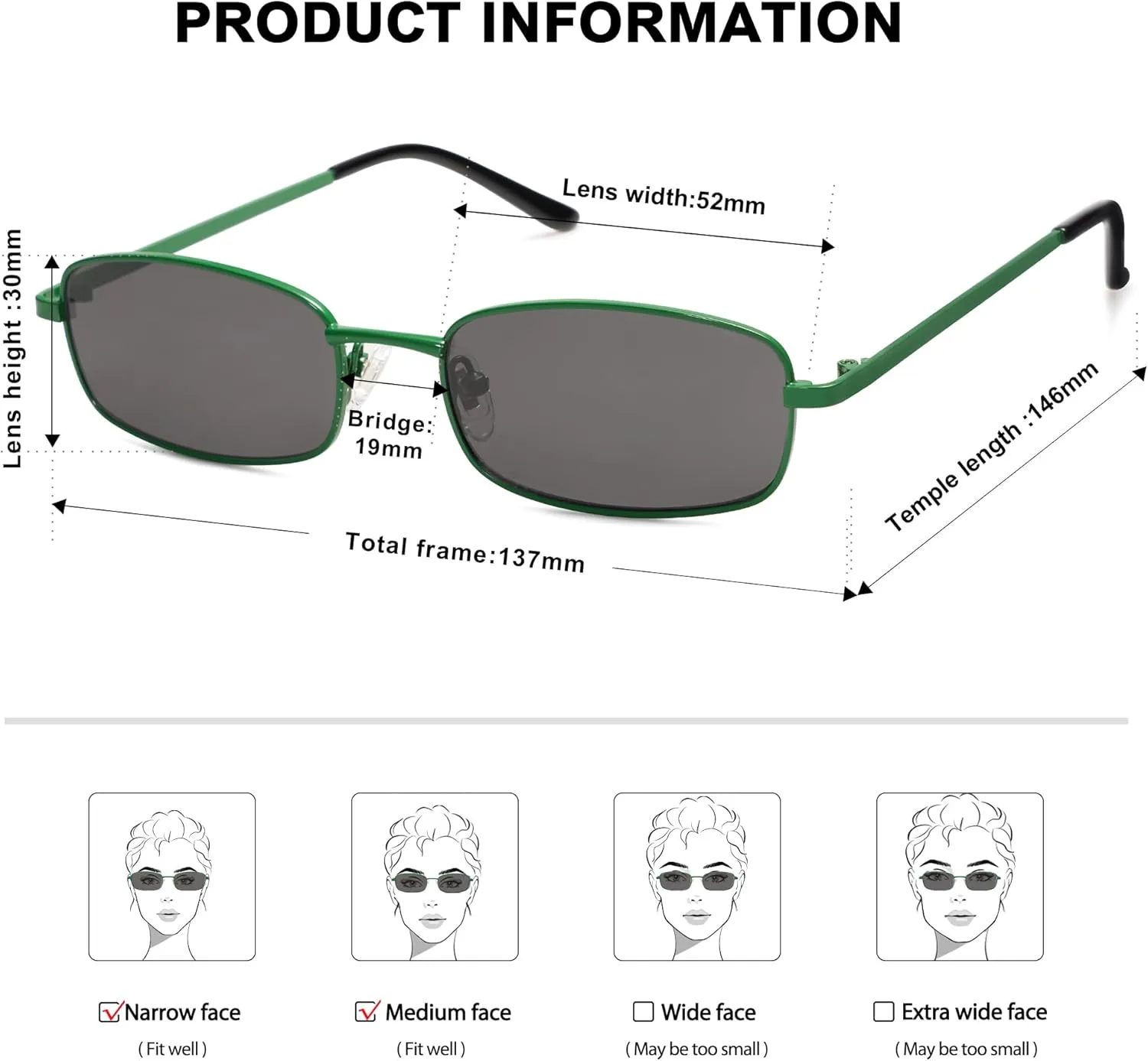 SOJOS Small Y2k Narrow Rectangle Sunglasses Womens Mens Retro 80s 90s Skinny Sunnies SJ1187