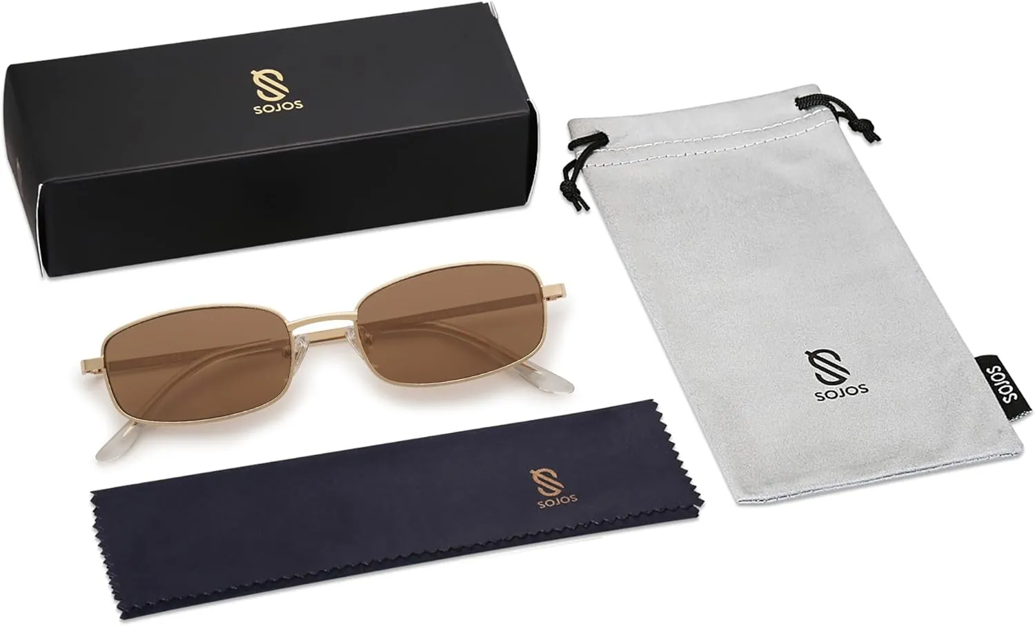 SOJOS Small Y2k Narrow Rectangle Sunglasses Womens Mens Retro 80s 90s Skinny Sunnies SJ1187