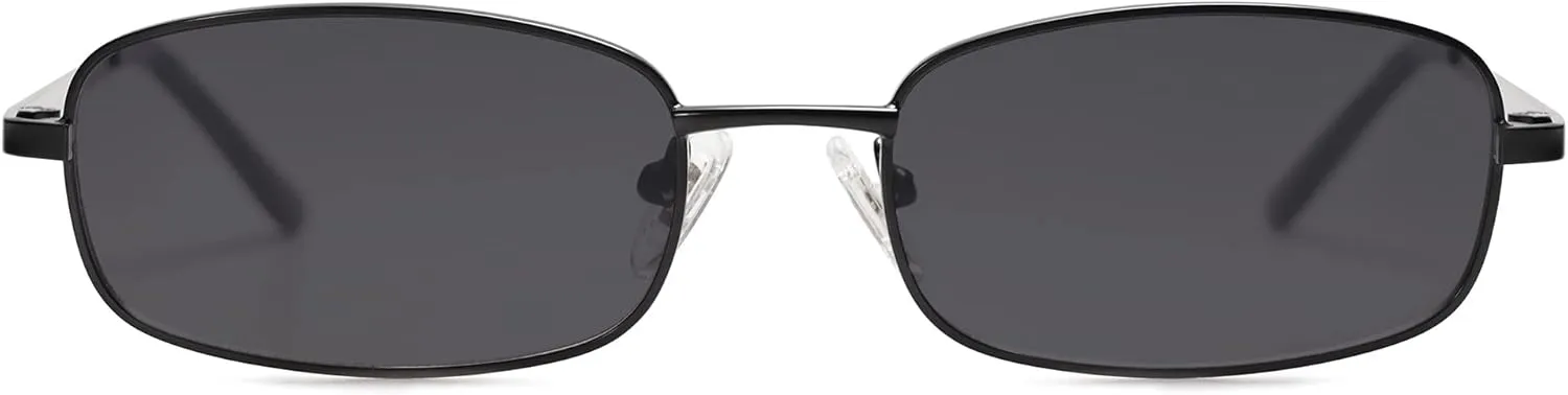 SOJOS Small Y2k Narrow Rectangle Sunglasses Womens Mens Retro 80s 90s Skinny Sunnies SJ1187