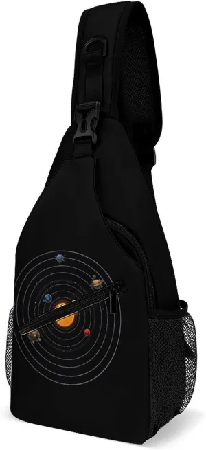 Solar System Planets Casual Sling Bag Backpack Travel Shoulder Chest Crossbody Bags Adjustable Daypack Unisex