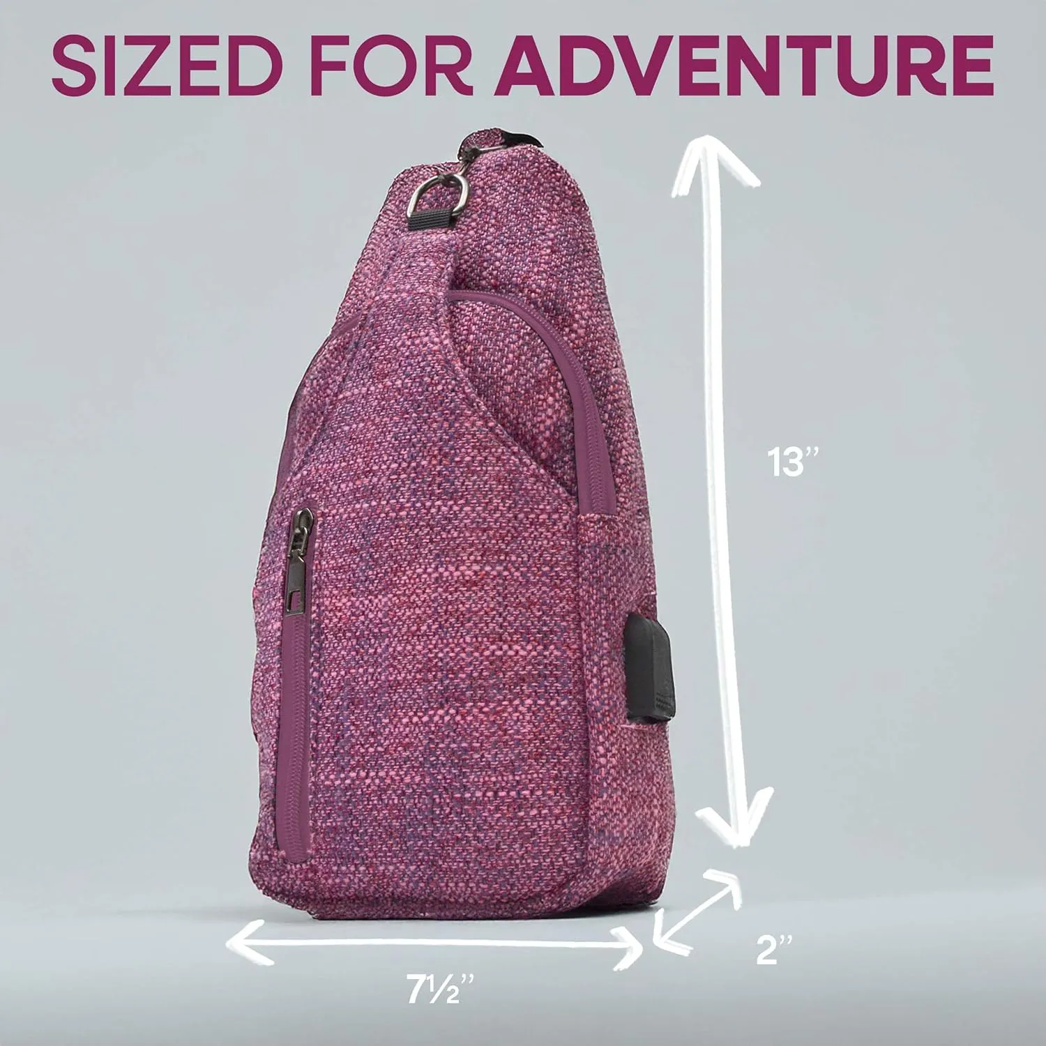 Sonoma Antitheft Daypack Crossbody Sling Backpack, USB Charging, Lightweight Day Pack for Travel, Hiking, Everyday, Regular Blue Swirl