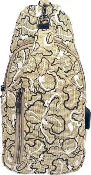 Sonoma Antitheft Daypack Crossbody Sling Backpack, USB Charging, Lightweight Day Pack for Travel, Hiking, Everyday, Regular Tan Swirl