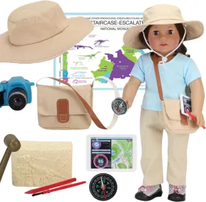 Sophia's 10 Piece Smithsonian Paleontologist STEM Accessory Play Set for 18" Dolls, Multicolor