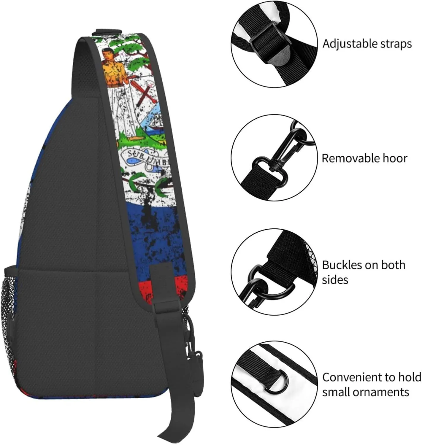 South Africa Flag Sling Bag Adjustable Chest Bags Casual Crossbody Bag Travel Shoulder Backpack
