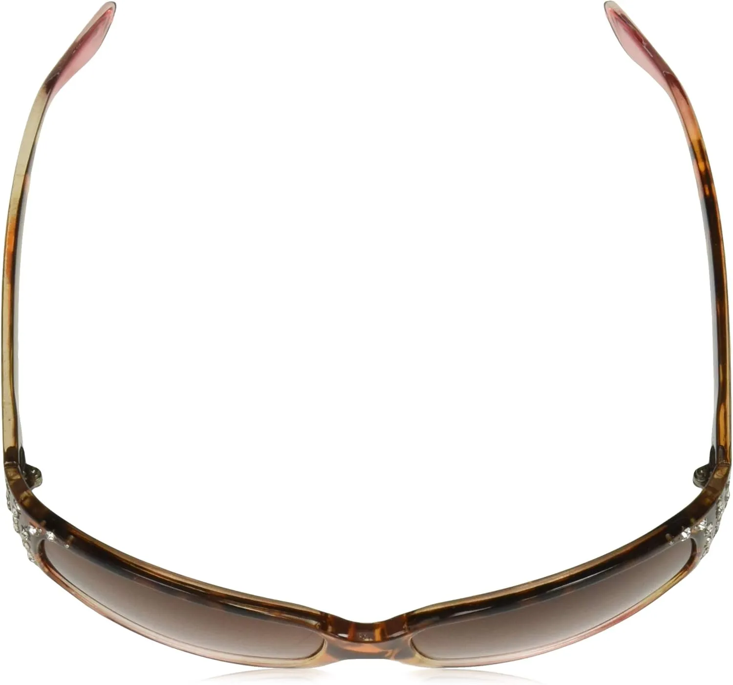 Southpole Women's 1014sp Rhinestone Uv400 Protective Wrap Rectangular Sunglasses-Cool Gifts for Her, 60mm