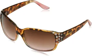 Southpole Women's 1014sp Rhinestone Uv400 Protective Wrap Rectangular Sunglasses-Cool Gifts for Her, 60mm