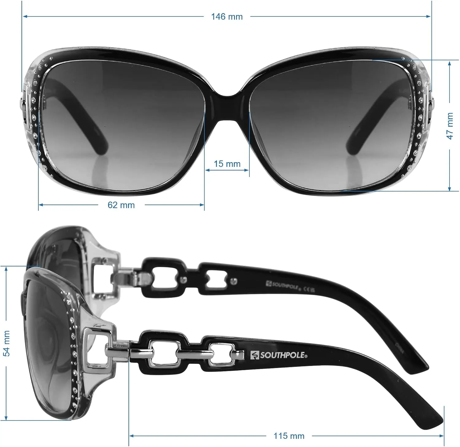 Southpole Women's 1017sp Rectangular Sunglasses