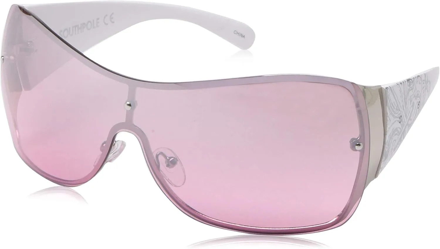 Southpole Women's 1024sp Metal Shield Uv400 Protective Rectangular Sunglasses. Cool Gifts for Her, 138 Mm