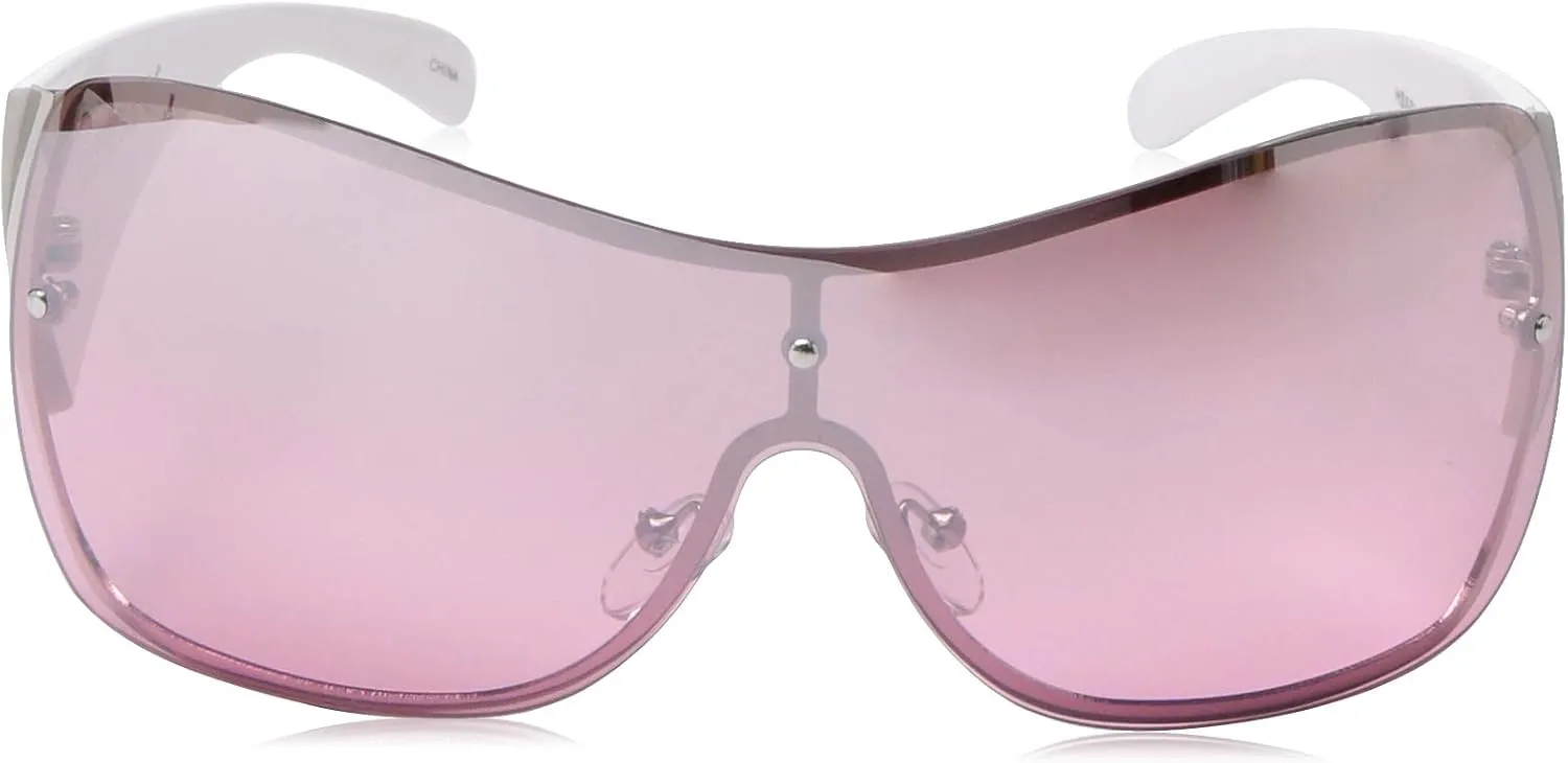 Southpole Women's 1024sp Metal Shield Uv400 Protective Rectangular Sunglasses. Cool Gifts for Her, 138 Mm