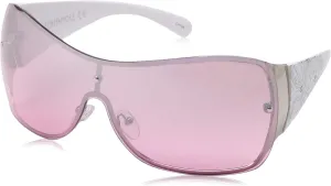 Southpole Women's 1024sp Metal Shield Uv400 Protective Rectangular Sunglasses. Cool Gifts for Her, 138 Mm
