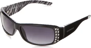 Southpole Women's 1067sp Bedazzled Wrap Uv400 Protective Rectangular Sunglasses. Cool Gifts for Her, 62 Mm