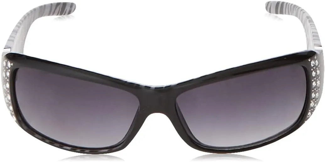 Southpole Women's 1067sp Bedazzled Wrap Uv400 Protective Rectangular Sunglasses. Cool Gifts for Her, 62 Mm