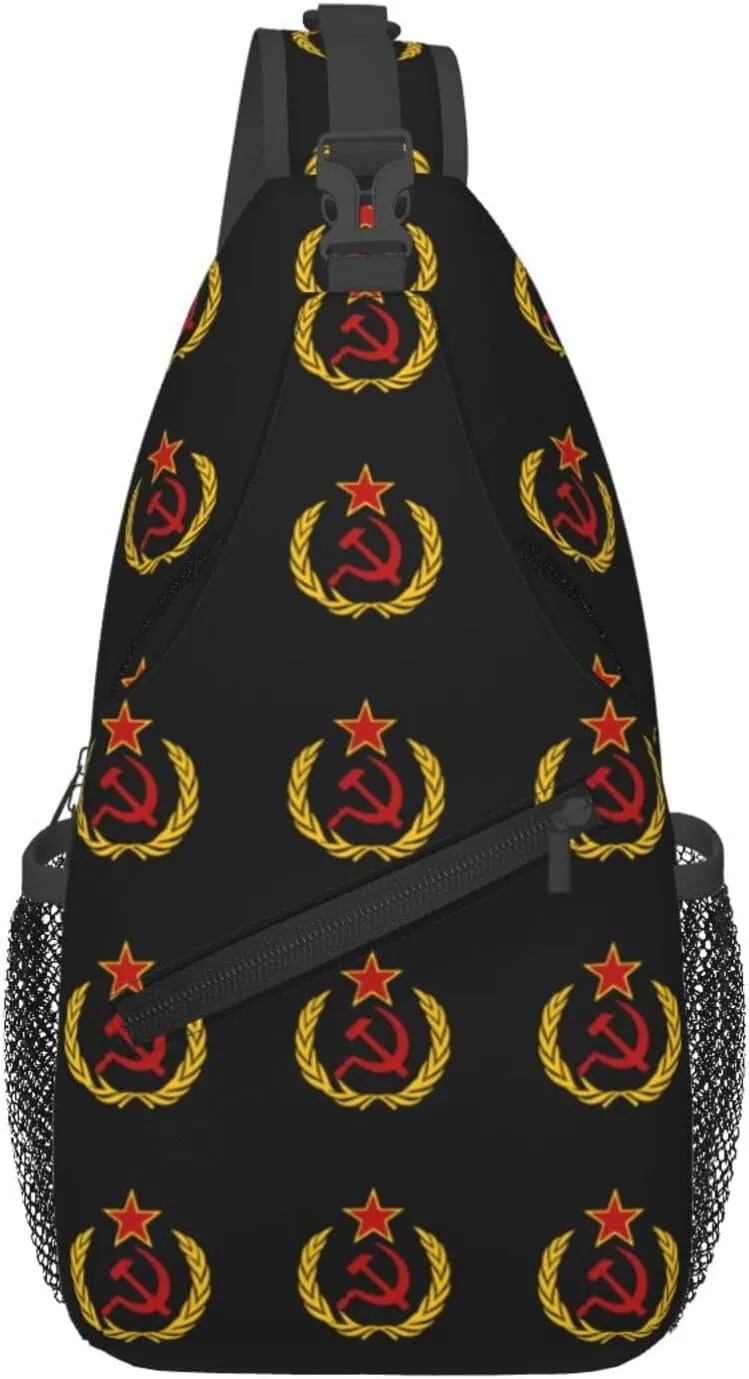 Soviet Union Flag Sling Bag Crossbody Backpack Shoulder Casual Daypack Bag for Men Women