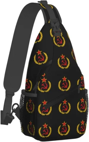 Soviet Union Flag Sling Bag Crossbody Backpack Shoulder Casual Daypack Bag for Men Women