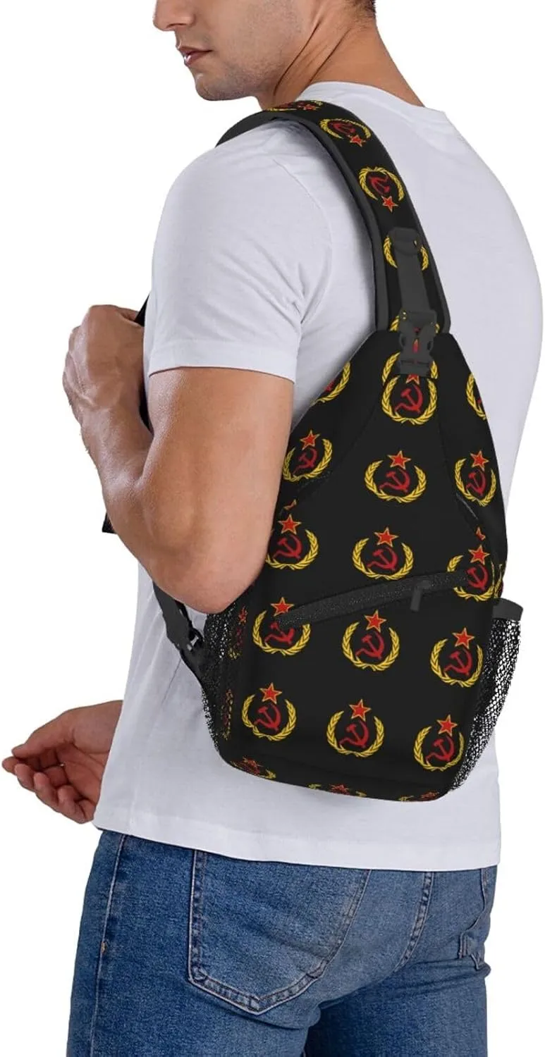 Soviet Union Flag Sling Bag Crossbody Backpack Shoulder Casual Daypack Bag for Men Women