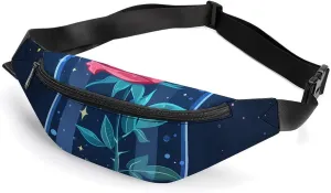 Spaces Galaxy Red Rose Crossbody Fanny Pack Waist Packs Adjustable Shoulder Bags Sling Bag for Hiking Running Cycling