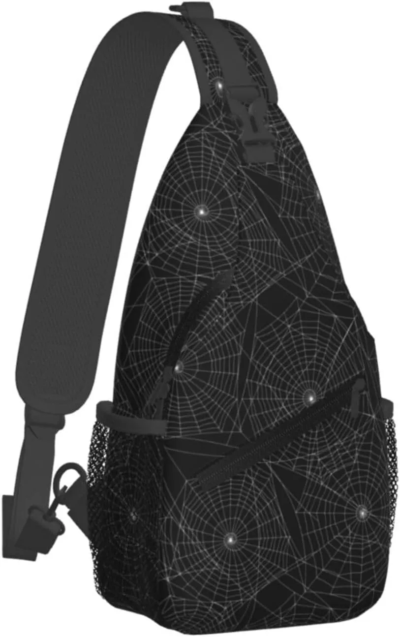 Spider Web Crossbody Bags Cross Men Chest Bag Adjustable Sling Backpack Shoulder Bag For Women Cycling Travel Sport Hiking
