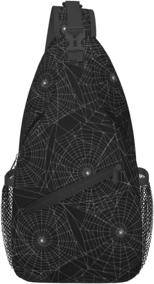 Spider Web Crossbody Bags Cross Men Chest Bag Adjustable Sling Backpack Shoulder Bag For Women Cycling Travel Sport Hiking