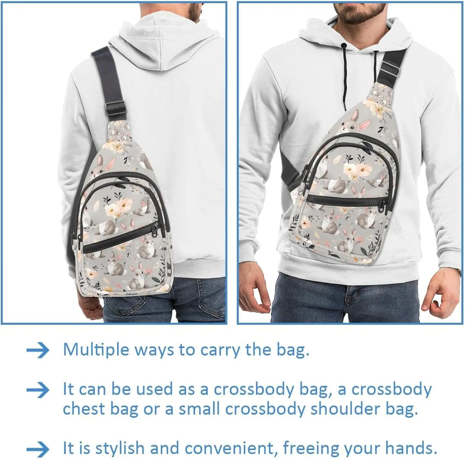 Spring Bunny (1) Sling Bag for Women Travel Shoulder Bag Chest Bag
