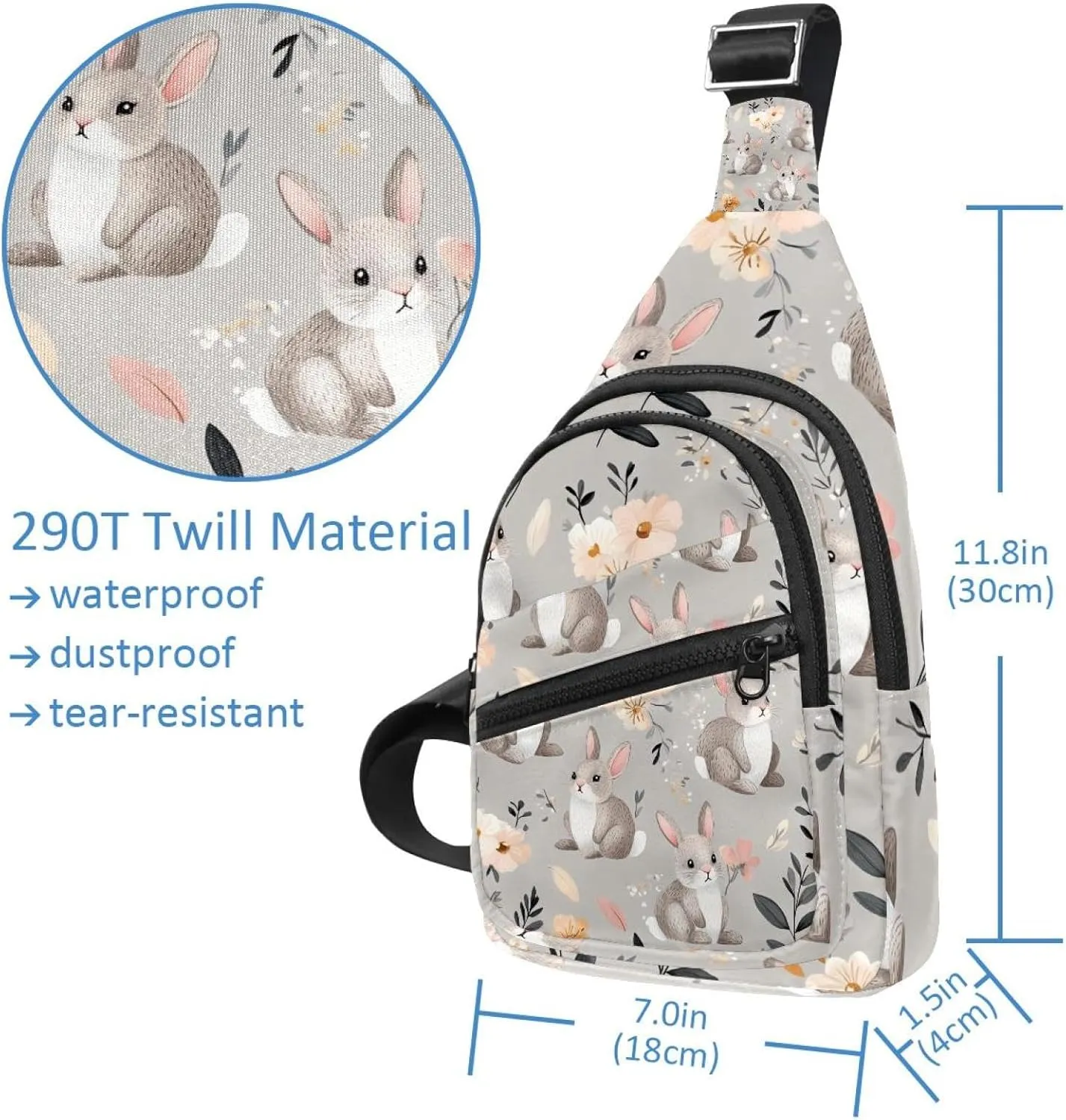 Spring Bunny (1) Sling Bag for Women Travel Shoulder Bag Chest Bag