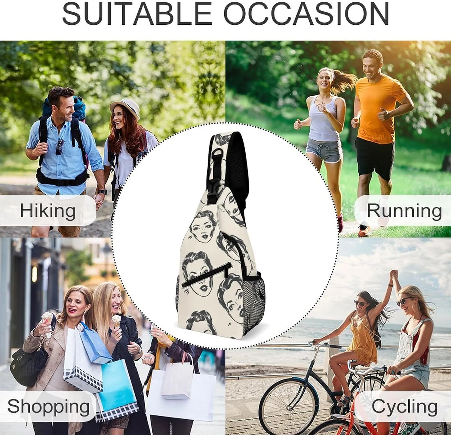 Spring Daisy Flowers Sling Bag Crossbody Bags Cross Body Bag Fanny Packs Chest Bags Sling Purses for Travel