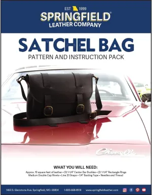 Springfield Leather Company Leather Satchel Bag Sewing Pattern with Instructions for Beginners