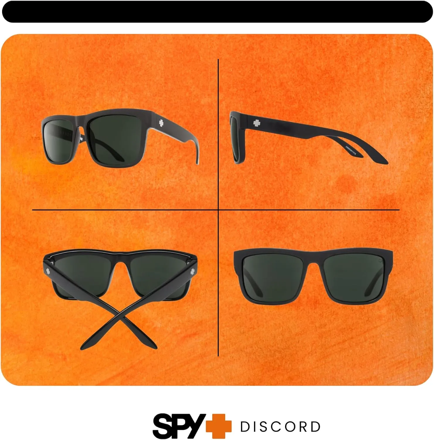SPY Discord Rectangular Sunglasses for Men   BUNDLE with Designer iWear Eyewear Kit