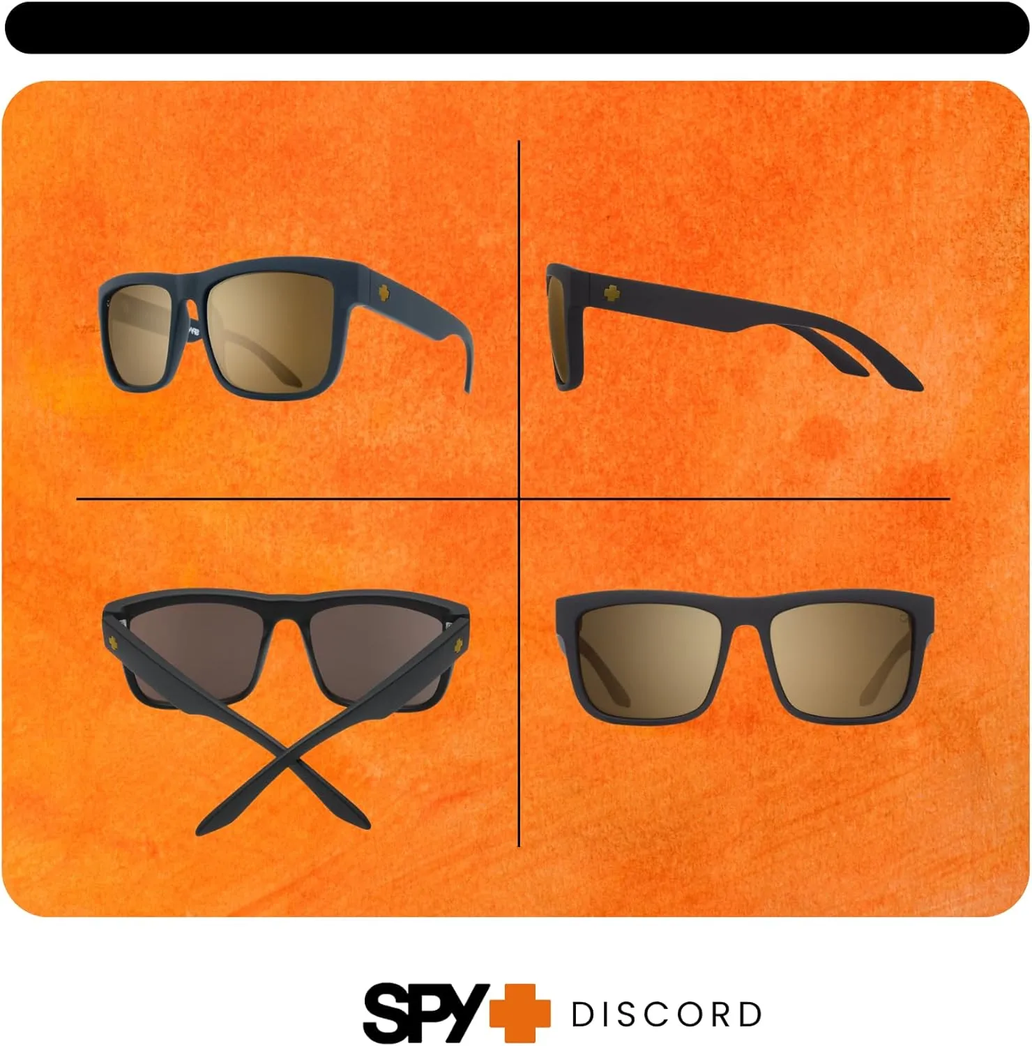 SPY Discord Rectangular Sunglasses for Men   BUNDLE with Designer iWear Eyewear Kit