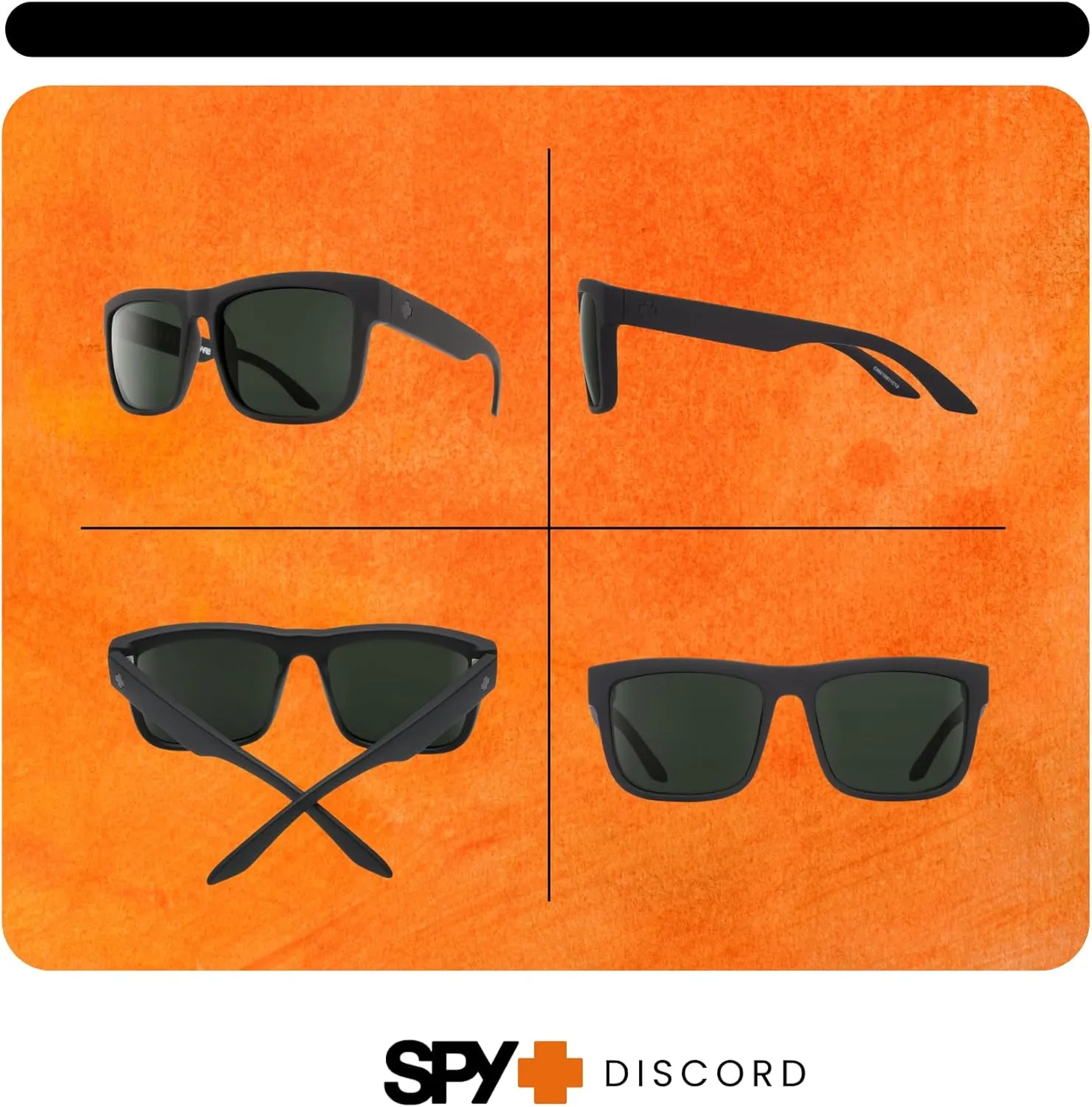 SPY Discord Rectangular Sunglasses for Men   BUNDLE with Designer iWear Eyewear Kit