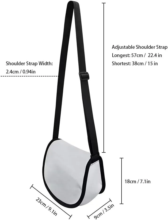 St. Patrick's Day Classic Messenger Bag Heart Pink Rose Crescent Shoulder Bag Funny Food Canvas Crossbody Handbags